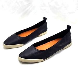 FRYE MELANIE BLACK LEATHER POINTED TOE BALLET SLIP-ON FLATS WOMENS 7 VGUC